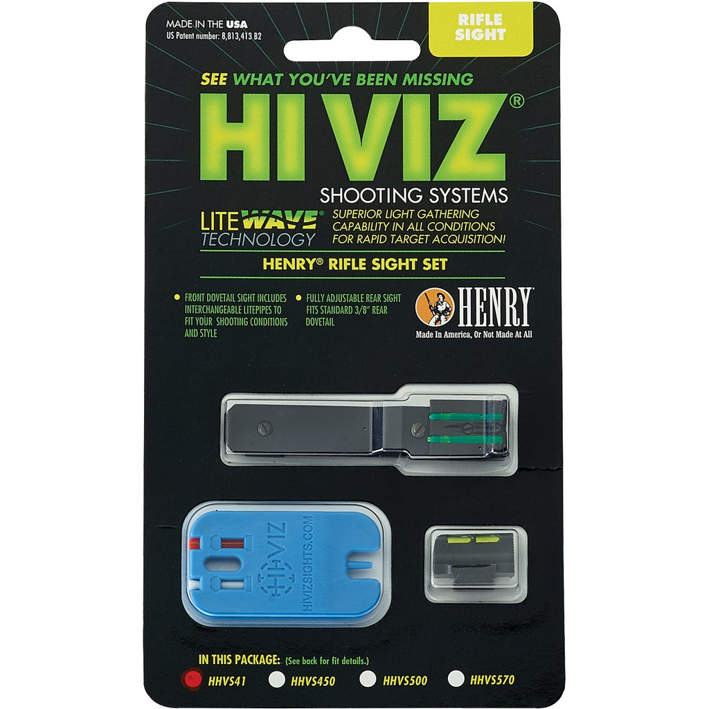 HIVIZ® LITEWAVE® Henry Adjustable Rifle Sight Set HHVS41 (H006 and H006S Big Boy Series Only)