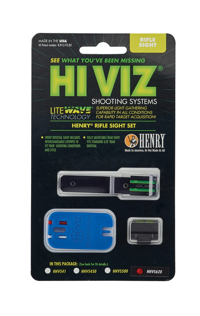 HIVIZ LIGHTWAVE Henry Adjustable Rifle Sight Set HHVS620 For H009 Series .30/30 and .360 Buckhammer Round Bbl