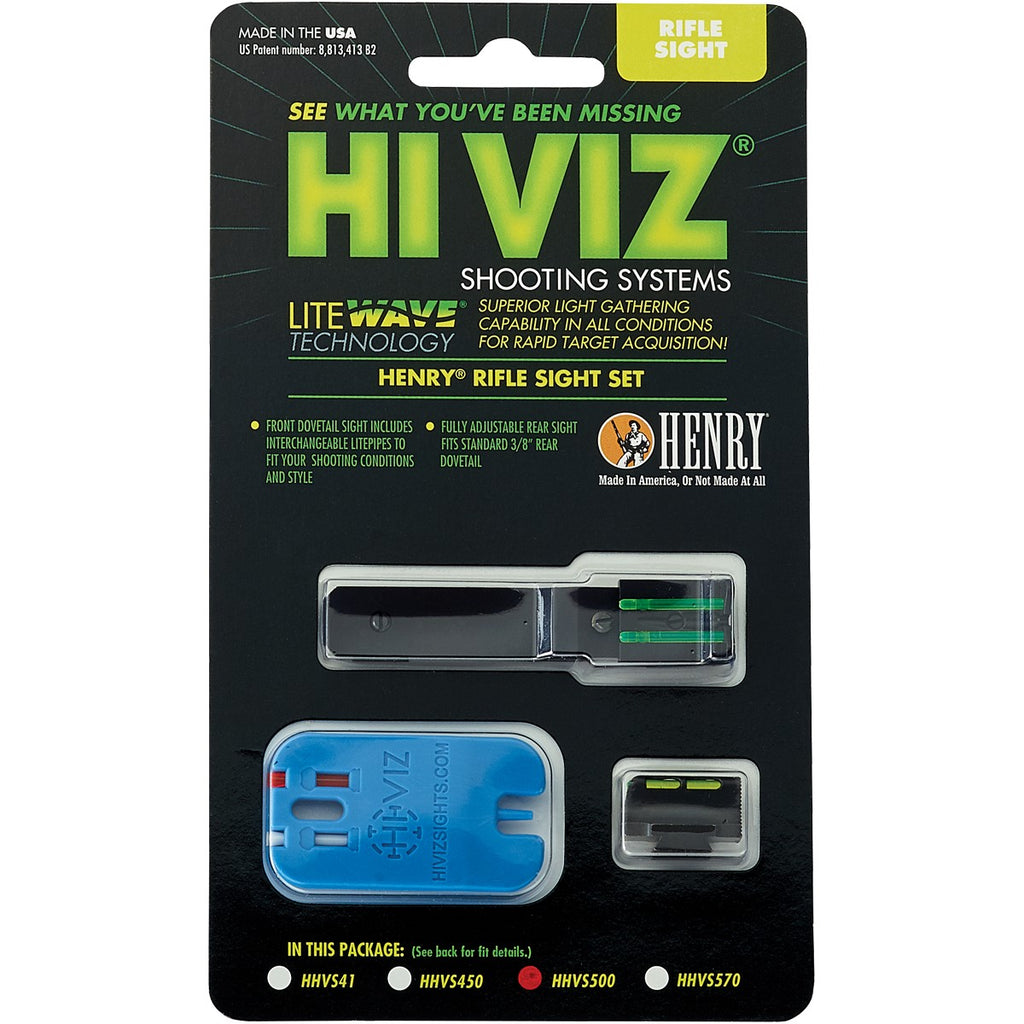 HIVIZ® LITEWAVE® Henry Adjustable Rifle Sight Set HHVS500 (H010B, H001TM, H001TV, H003TM, H004M, H004V, H006C, H012)