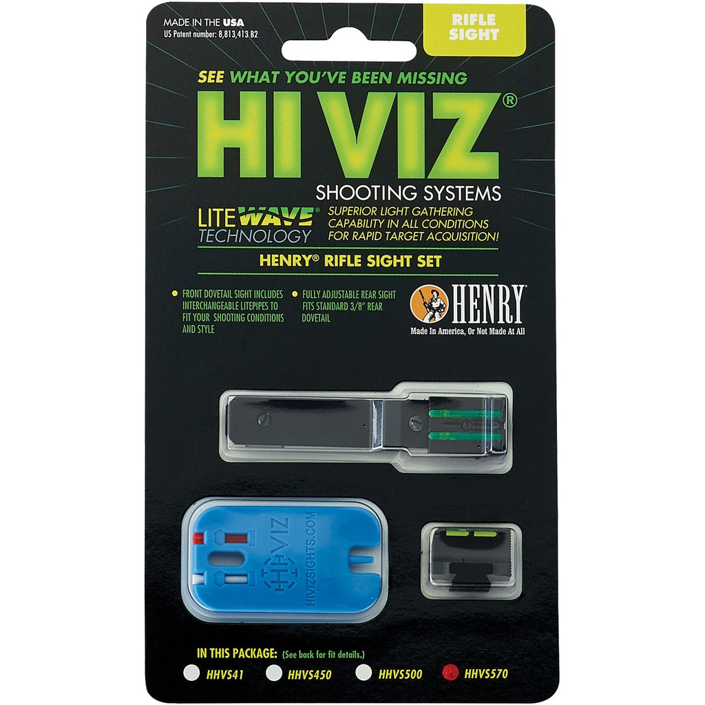 HIVIZ® LITEWAVE® Henry Adjustable Rifle Sight Set HHVS570 (H009CC,H010,H012CR,H012M,H012MR)