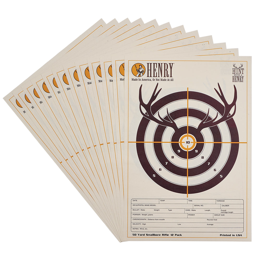 Hunt With A Henry 50 Yard Smallbore Rifle Targets(12pk)